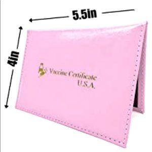 Passport and Vaccine Card Holder Combo in Light Pink with Gold Lettering 🛂💉